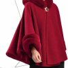 Dahlia Dahlia Women'S Winter Poncho Cape With Faux Fur Trim & Fleece Lined | Coats, Jackets & Vests