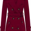 wantdo Wantdo Women'S Double Breasted Pea Coat Winter Mid-Long Trench Coat With Belt | Coats, Jackets & Vests