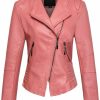 chouyatou Chouyatou Women'S Casual Collarless Cropped Pu Leather Biker Jacket | Coats, Jackets & Vests