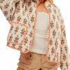 Aimiray Women'S Cropped Floral Puffer Jacket Cardigan Printed Lightweight Open Front Padded Quilted Coats | Coats, Jackets & Vests