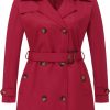 Chrisuno Chrisuno Women'S Plus Size Double Breasted Trench Coats Mid-Length Belted Overcoat Dress Jacket With Detachable Hood | Coats, Jackets & Vests