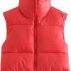 Fenclushy Women'S Winter Warm Padded Crop Vest Lightweight Sleeveless Puffer Vest | Coats, Jackets & Vests