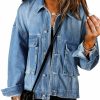 Sidefeel Sidefeel Women'S Oversized Stretch Long Denim Jacket | Coats, Jackets & Vests