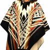 DAVLINA Davlina, Alpaca Wool Poncho Hooded And, Aztec Pattern, Unique And Handmade In Ecuador. Thick, Warm And Soft Wool Poncho | Coats, Jackets & Vests