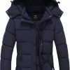 GGleaf Ggleaf Women'S Winter Coats Quilted Puffer Jacket Warm Snow Coat With Removable Hood | Coats, Jackets & Vests