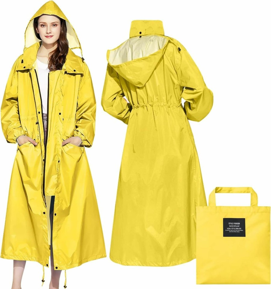 LAMA Lama Womens Long Raincoats Rain Jacket Waterproof Packable Hooded Windbreaker Lightweight Adjustable Waist For Outdoor | Coats, Jackets & Vests