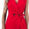 Verdusa Verdusa Women'S Tie Side Double Breasted Sleeveless Asymmetrical Vest Blazer Jacket | Coats, Jackets & Vests