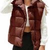 Himosyber Himosyber Womens Puffer Vest Sleeveless Casual Loose Winter Warm Lightweight Stand Collar Down Jacket Coats | Coats, Jackets & Vests