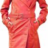 Jild Double Breasted Premium Leather Trench Coats For Women - Classic Lapel Car Coat Style Long Leather Jacket Women With Belt | Coats, Jackets & Vests