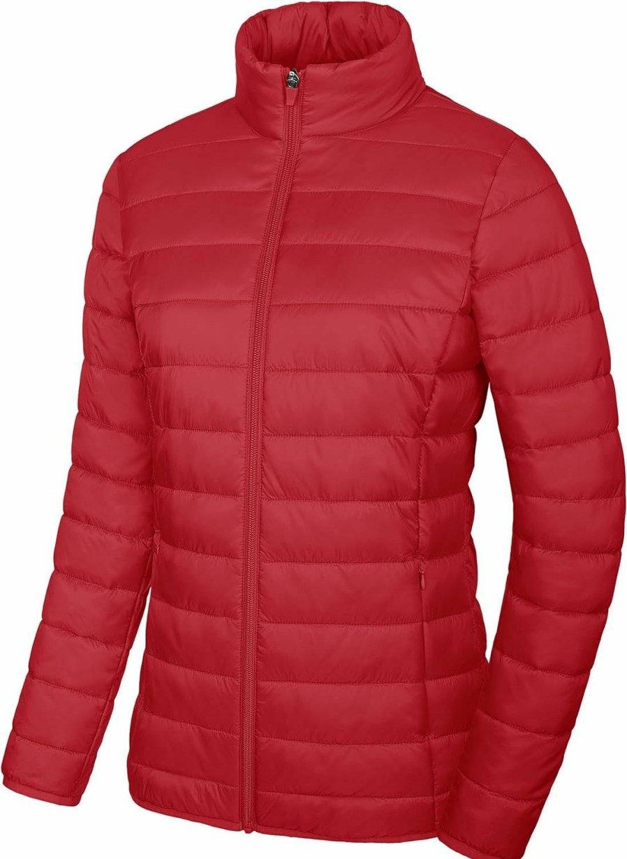 MAGCOMSEN Magcomsen Women'S Puffer Jacket Lightweight Quilted Padded 4 Pockets Zip-Up Stand-Collar Winter Fleece Coat | Coats, Jackets & Vests