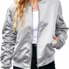 ACEVOG Acevog Bomber Jacket Women Zip Up Casual Jackets Coat Oversized With Pockets Fall Outfits | Coats, Jackets & Vests