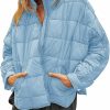 Muchpow Women'S Lightweight Down Coat Long Sleeve Full Zipper Oversized Packable Short Puffer Jackets | Coats, Jackets & Vests