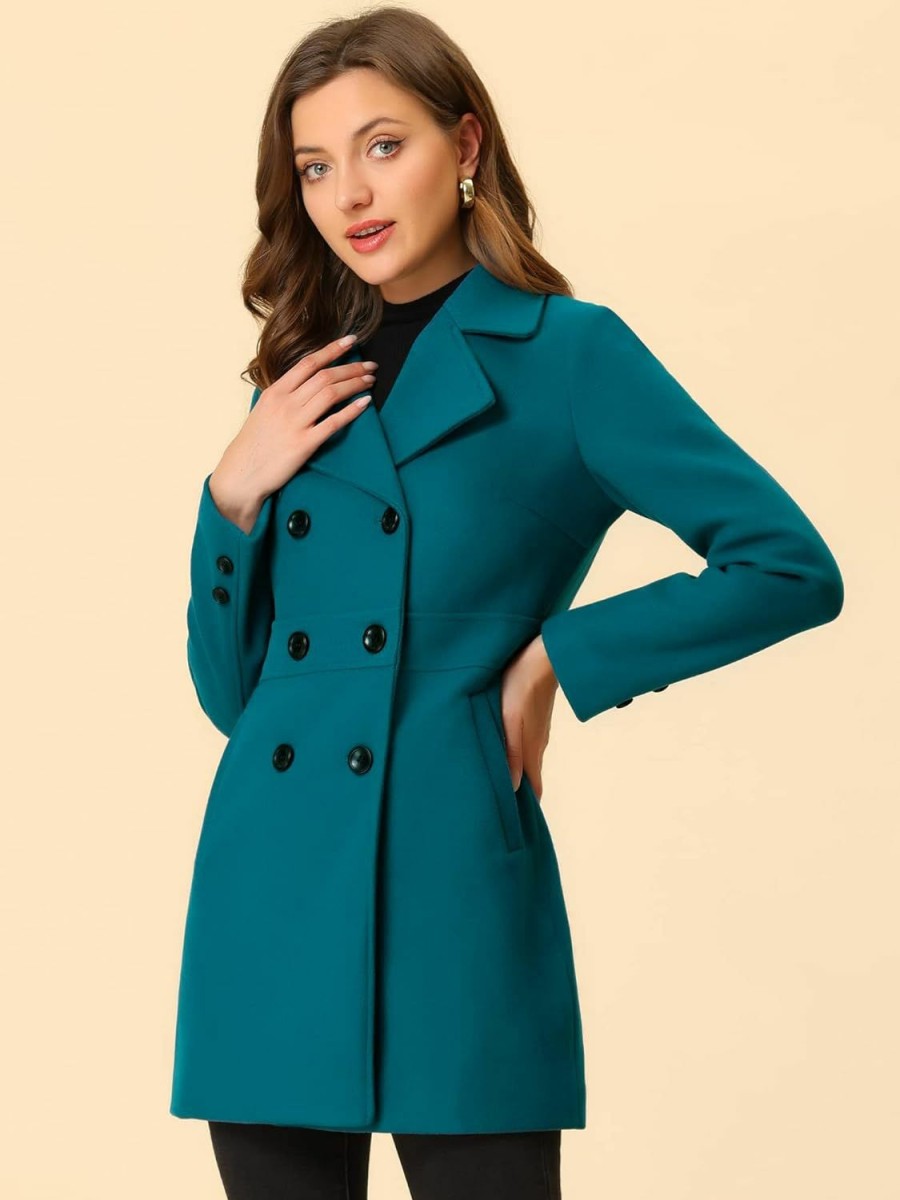 Allegra K Allegra K Women'S Double Breasted Notched Lapel Long Winter Coats | Coats, Jackets & Vests