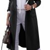 Zwurew Zwurew Women'S Double Breasted Pea Coat Lapel Wool Blend Long Trench Jacket Winter Elegant Overcoat Outwear | Coats, Jackets & Vests