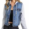 Wax Jeans Women'S Juniors Hoodie Denim Jacket | Coats, Jackets & Vests