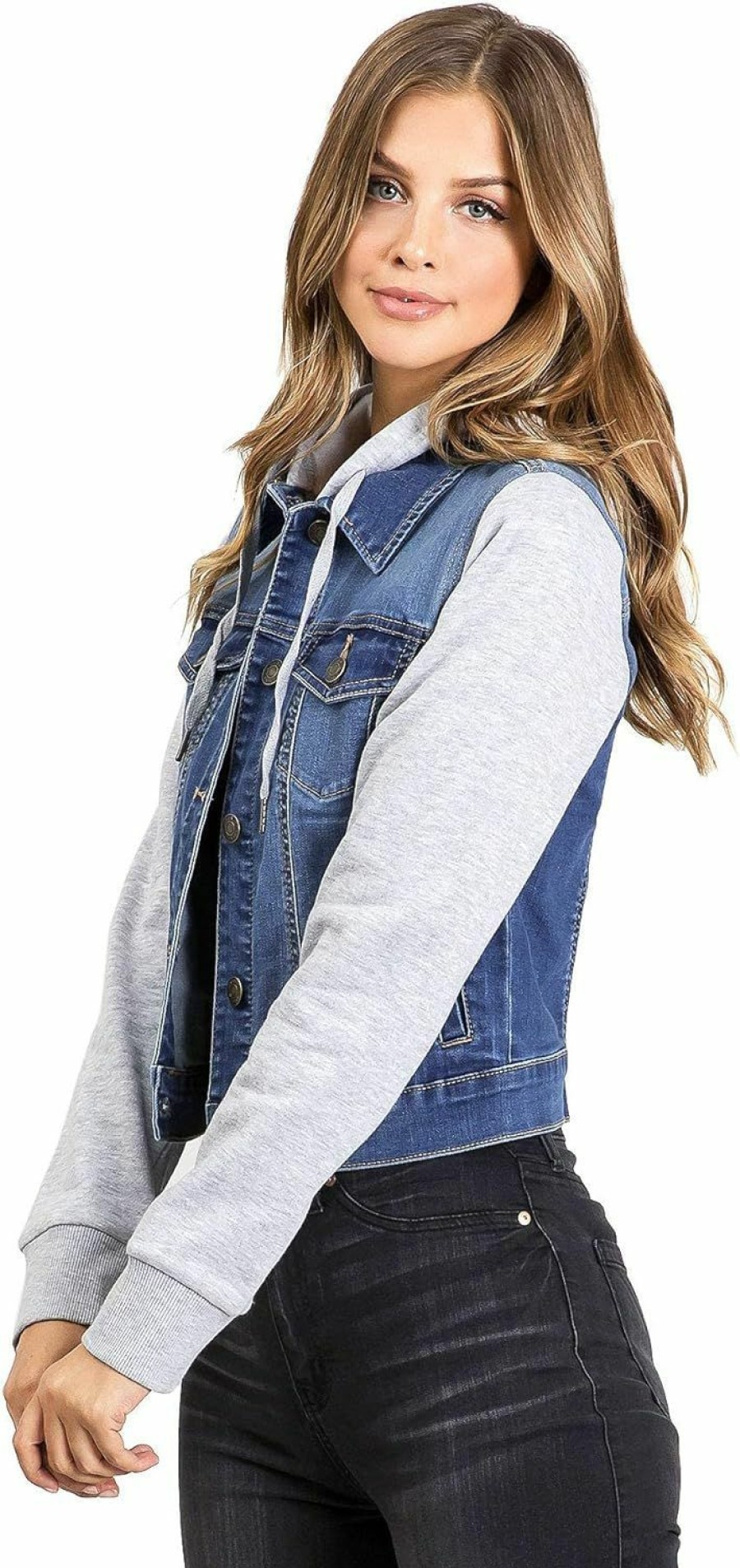 Wax Jeans Women'S Juniors Hoodie Denim Jacket | Coats, Jackets & Vests