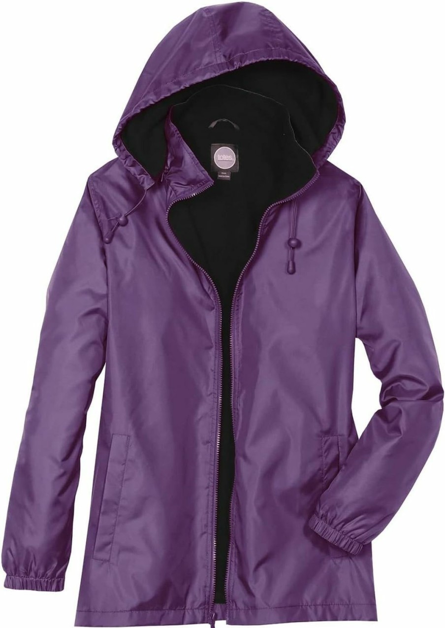 totes Totes Womens Rain Jacket With Hood Rain Coat For Women Waterproof Womens Coats, Plum, 3X | Coats, Jackets & Vests