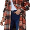 Xaspee Xaspee Womens Long Plaid Shacket Jacket Casual Fashion Lapel Button Down Long Sleeve Long Plaid Coat With Pockets | Coats, Jackets & Vests