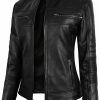 JEES Leather Jacket Women - Quilted Shoulder Leather Jacket For Women Stylish | Coats, Jackets & Vests