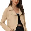 Allegra K Allegra K Women'S Short Soft Zip Up Faux Suede Biker Moto Jacket | Coats, Jackets & Vests