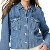 PAIGE Paige Women'S Pacey Cropped Denim Jacket With Raw Hem | Coats, Jackets & Vests