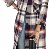 KIRUNDO Kirundo Women'S 2024 Fall Winter Flannel Plaid Shirts Jacket Casual Long Sleeve Boyfriend Button Down Shacket Coats | Coats, Jackets & Vests