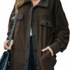 Astylish Astylish Women 2023 Casual Coat Long Sleeve Shacket Shirts Jacket With Pockets | Coats, Jackets & Vests