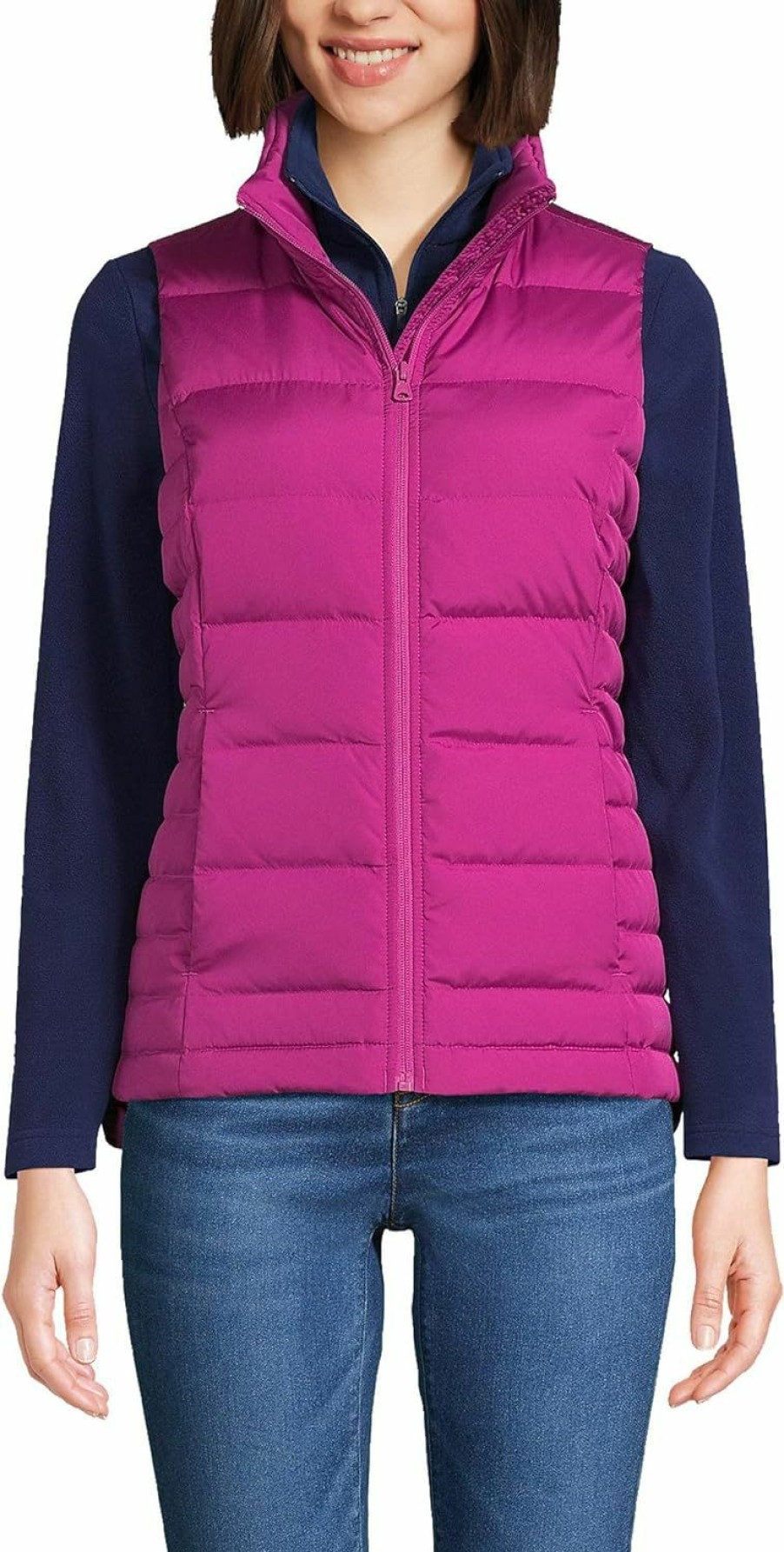 Lands' End Lands' End Women'S Puffer Vest Lightweight Padded Outerwear | Coats, Jackets & Vests