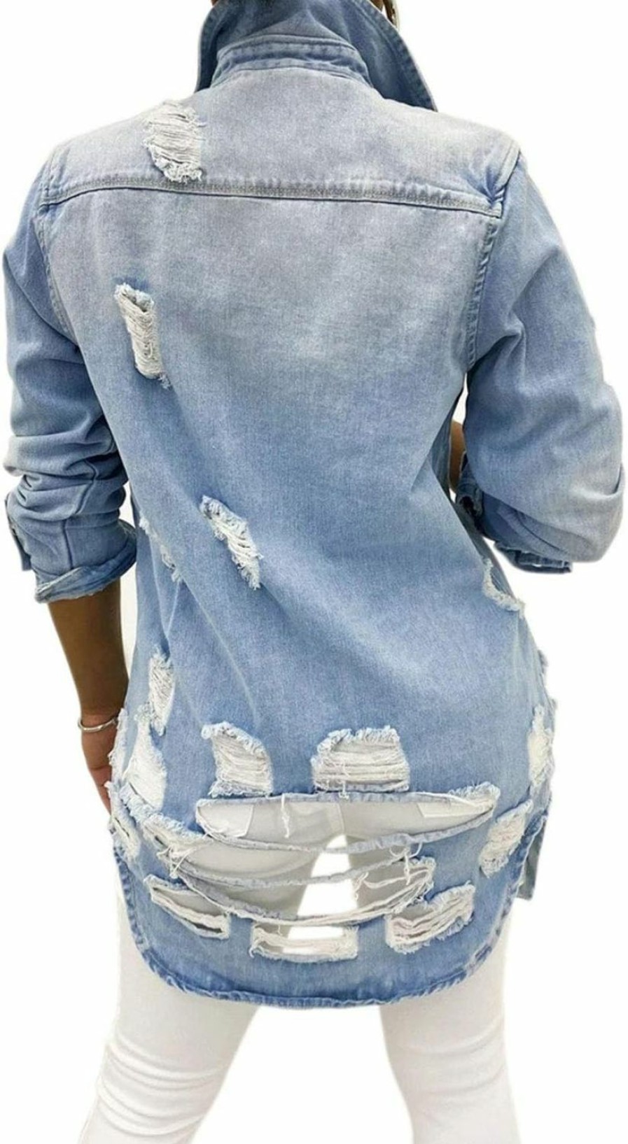 Tanming Tanming Women'S Casual Lapel Slim Long Sleeve Denim Outercoat Jacket Windbreaker | Coats, Jackets & Vests