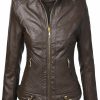 Made By Johnny Made By Johnny Mbj Womens Faux Leather Zip Up Moto Biker Jacket With Stitching Detail | Coats, Jackets & Vests