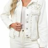 LifeShe Lifeshe Women'S Pearls Denim Jacket Cropped Rhinestones Jean Blazer Coat | Coats, Jackets & Vests