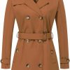 Chrisuno Chrisuno Women'S Double Breasted Trench Coats Mid-Length Belted Overcoat Long Dress Jacket With Detachable Hood | Coats, Jackets & Vests