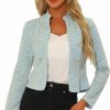 Allegra K Allegra K Vintage Tweed Jackets For Women'S Stand Collar Business Open Front Cropped Jacket | Coats, Jackets & Vests