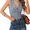 Sunborui Sunborui Women'S Business Button Up Sleeveless Vests Fully Lined V Neck Regular Fitted Jacket Waistcoat | Coats, Jackets & Vests