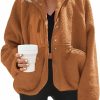 Nirovien Nirovien Womens Fuzzy Fleece Jacket Button Down Shacket Casual Sherpa Coats Warm Outwear With Pockets | Coats, Jackets & Vests