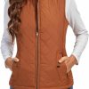 Fuinloth Fuinloth Women'S Quilted Vest, Stand Collar Lightweight Zip Padded Gilet | Coats, Jackets & Vests