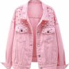 LifeShe Lifeshe Women'S Embroidered Pearl Denim Jean Jacket Coat | Coats, Jackets & Vests