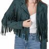 REVEROF Women'S Faux Suede Leather Fringe Jacket Short Open Front Tassel Coat | Coats, Jackets & Vests