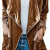 futurino Futurino Women'S Solid Long Sleeve Velvet Jacket Open Front Cardigan Coat With Pockets Outerwear | Coats, Jackets & Vests