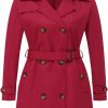 CREATMO US Creatmo Us Women'S Plus Size Trench Coat Double-Breasted Classic Lapel Overcoat Belted Outerwear Coat With Detachable Hood | Coats, Jackets & Vests