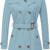 CREATMO US Creatmo Us Women'S Trench Coat Double-Breasted Classic Lapel Overcoat Belted Slim Outerwear Coat With Detachable Hood | Coats, Jackets & Vests