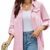 Kedera Kedera Womens Button Down Denim Shirt Long Sleeve Roll Up Boyfriend Jean Jacket Shacket | Coats, Jackets & Vests