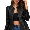 MakeMeChic Makemechic Women'S Faux Leather Jacket Long Puff Sleeve Zip Up Pu Peplum Jacket Coat | Coats, Jackets & Vests