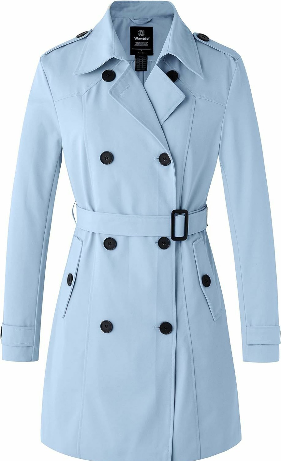 wantdo Wantdo Women'S Waterproof Trench Coat Classic Lapel Outerwear Coat With Belt | Coats, Jackets & Vests