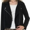 Apperloth A Women'S Solid Long Sleeve Faux Suede Motorcycle Jackets Zipper Short Coats | Coats, Jackets & Vests