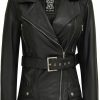 fjackets Fjackets Long Leather Jacket Women - Real Lambskin Leather Motorcycle Jacket & Coats For Women | Coats, Jackets & Vests