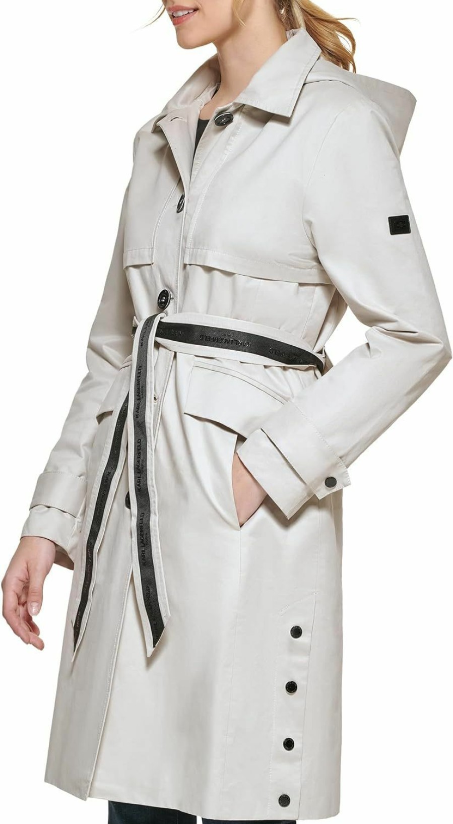 Karl Lagerfeld Paris Karl Lagerfeld Paris Women'S Button Up Belted Trench | Coats, Jackets & Vests