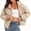 Bess We Women'S Lightweight Winter Puffer Jacket Cropped Packable Quilted Zip Up Down Jacket Coat | Coats, Jackets & Vests