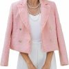 Mina self Tweed Blazers Jackets For Women 2024 Spring Fashion Lapel Cropped Elegant Open Front Office Casual Blazer | Coats, Jackets & Vests