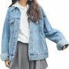 Ankecity Women'S Boyfriend Denim Jackets Long Sleeve Loose Jean Coats Oversize… | Coats, Jackets & Vests